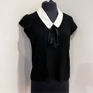 Pablo Satin Bow Neck Peter Pan collared top size 42
